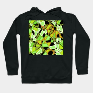 Stained Glass 1970s Retro Green Hoodie